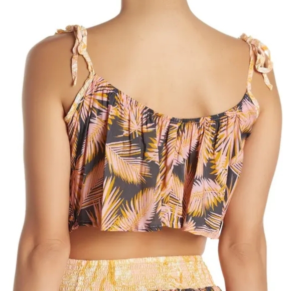 Maaji Crop Top Sleeveless Azahar Clouds Palm Floral Print Swing Style M NWT - Picture 7 of 16